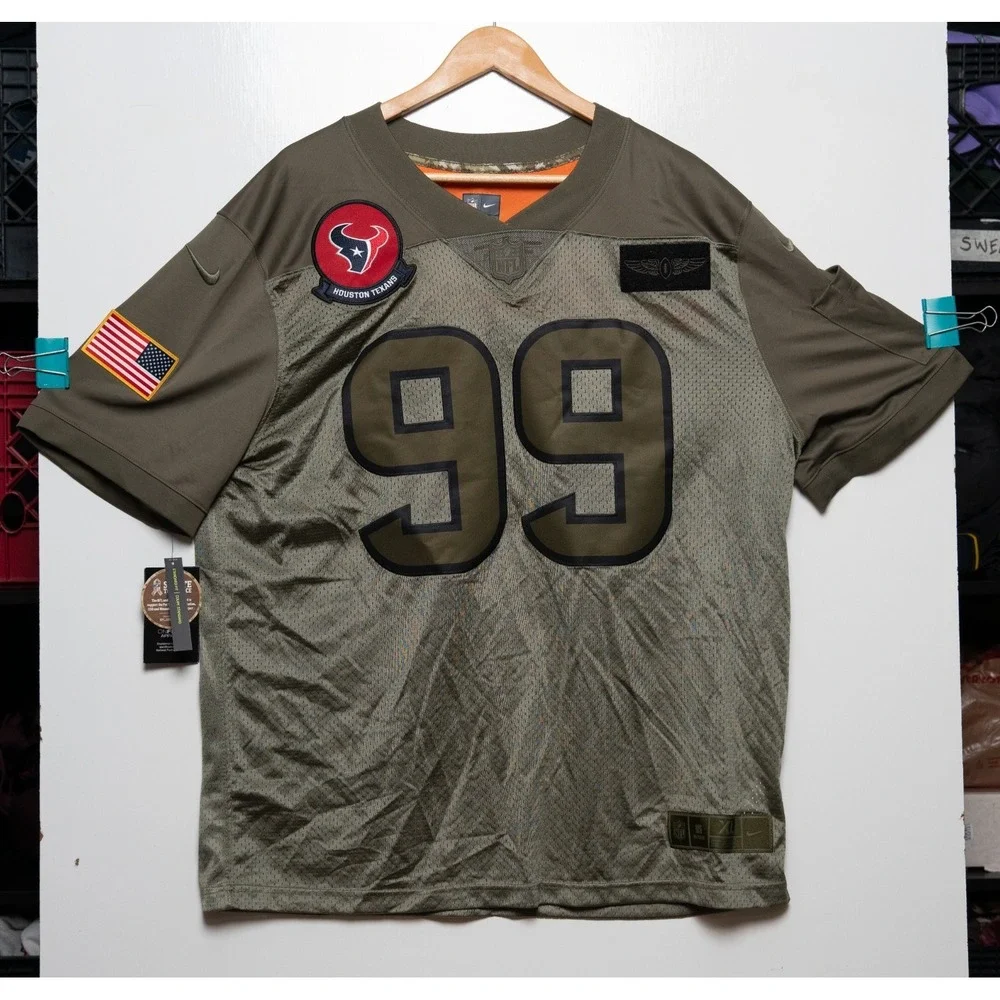 Nike NFL Houston Texans Jersey Men's XL Army Salute to Service USA #99 JJ WATT